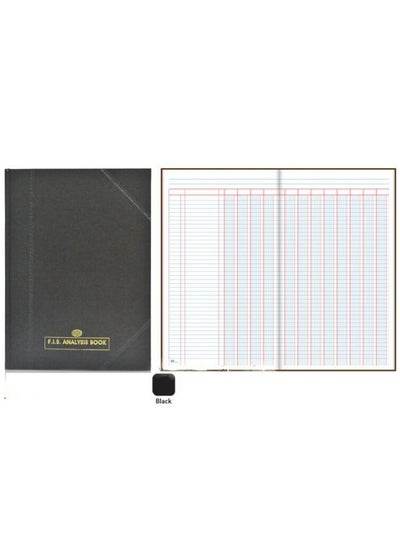 12 column analysis book with black cover and grid pages for easy data organization