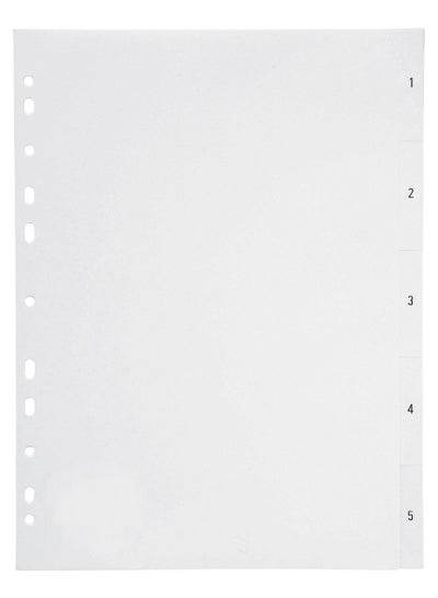 A4 PVC divider tabs 1-5 Tabs, Gray for organizing documents and files easily