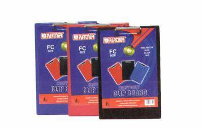 Partner f/c single heavy duty clip board assorted black - Family book shop