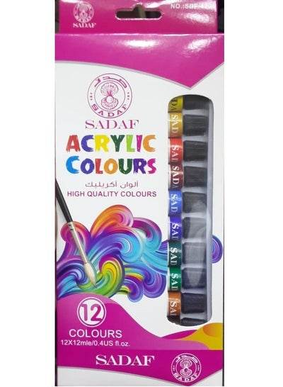 Sadaf ACRYLIC COLOUR TUBES, 12 Shades - Family book shop