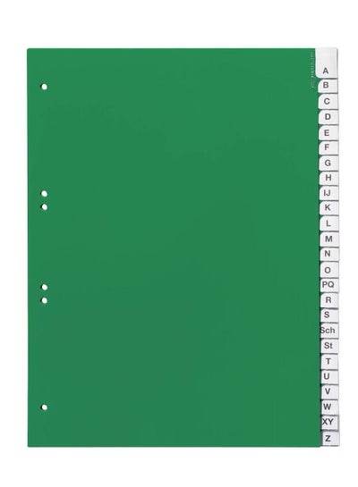 Green A4 A-Z Divider Organizer with Alphabetical Tabs for Easy Document Sorting