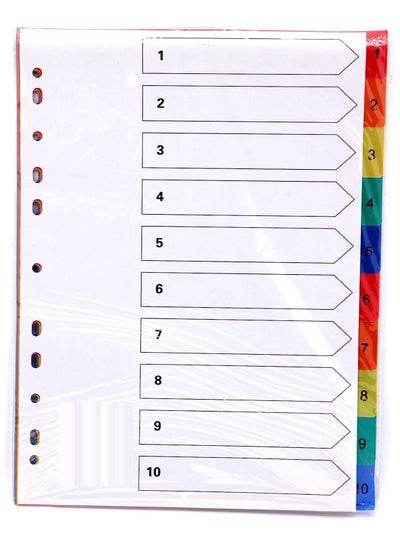 A4 numbered tab dividers in colorful design for organizing documents and files easily
