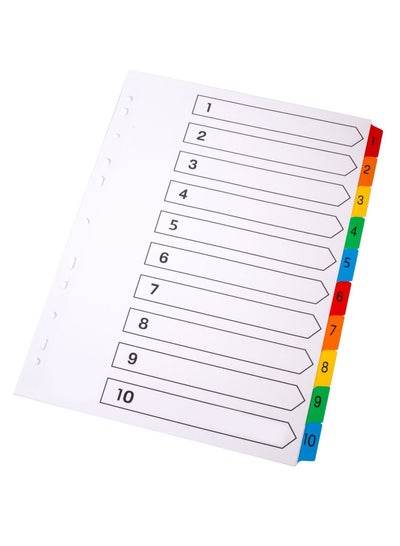 A4 paper divider set with numbered tabs for easy organization and categorization of documents