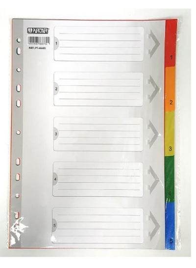 A4 PVC Divider with Numbered Tabs featuring bright colors for easy organization in binders