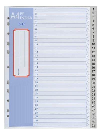 A4 PVC divider with numbers for organizing documents and folders efficiently