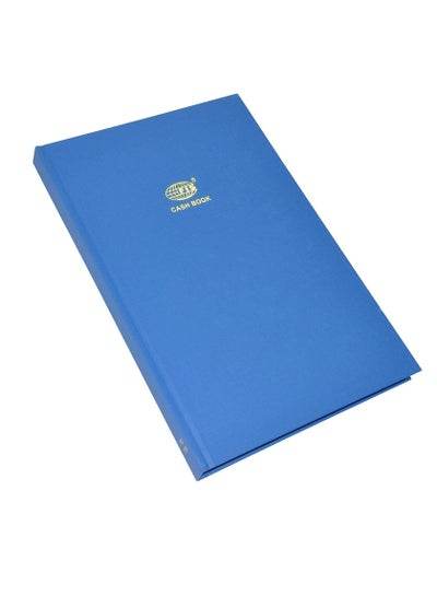 Blue cash book hardcover from Family Book Store for tracking expenses and income
