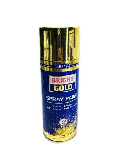 Bright Gold Metallic Spray Paint 400ml for interior and exterior projects with multi-purpose use