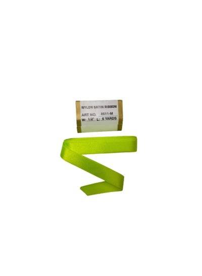 Bright green satin ribbon from Family Book Store for various craft supplies and projects