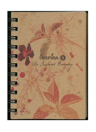 A6 hardcover notebook with floral design cover and inspirational quote for journaling and note-taking