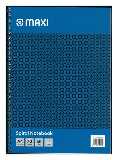Affordable A4 notebooks for school with blue cover and spiral binding for easy page turning