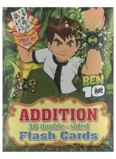 Ben 10 themed addition double-sided flash cards set of 36 for kids educational use, buy double-sided flash cards online
