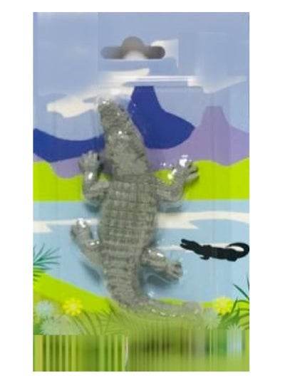 Crocodile pencil eraser in gray color, ideal for school use from Family Book Shop