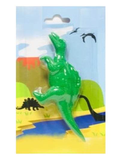 Dinosaur pencil eraser in green packaging, perfect for kids and school supplies