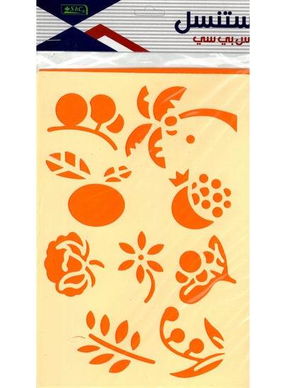 Colorful flower drawing stencils for kids in orange for creative art projects