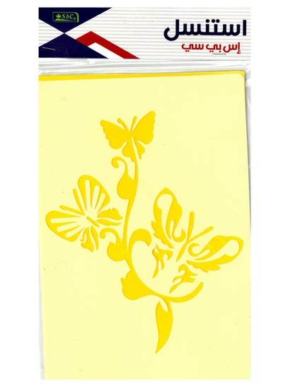Kids flower drawing stencils featuring butterfly designs for creative art projects