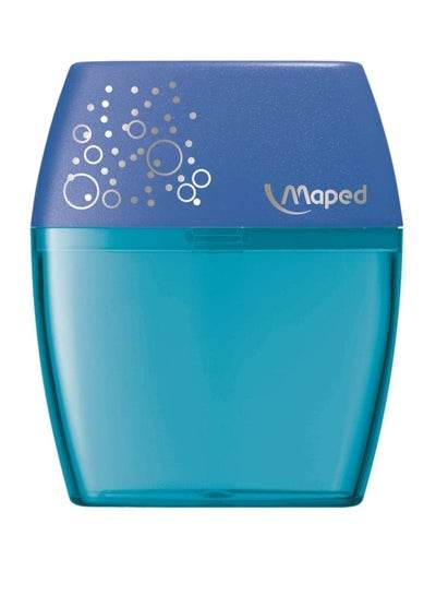 Maped pencil sharpener for school in blue with double hole design for versatile sharpening