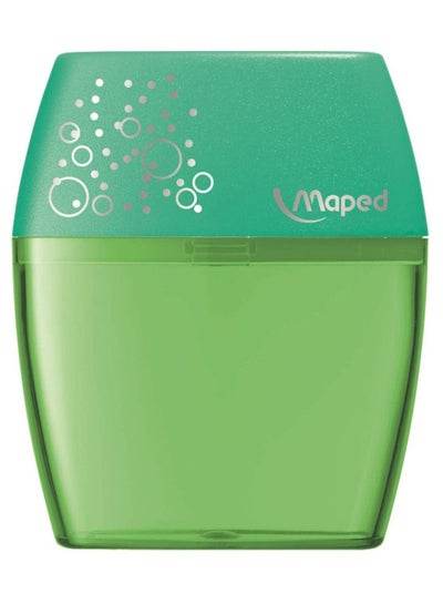 Maped pencil sharpener green in a stylish design, perfect for school and office use.