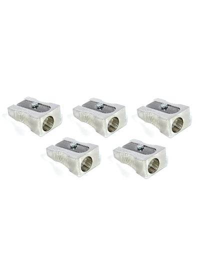 Metal pencil sharpener set featuring five durable sharpeners for precise pencil sharpening
