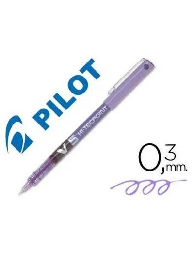 Pilot V5 Hi-Tecpoint Rollerball Pen in Purple with 0.3mm tip for smooth writing