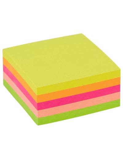 Sticky Notes Color Cube Pad 75x75mm in vibrant neon colors for organized note-taking