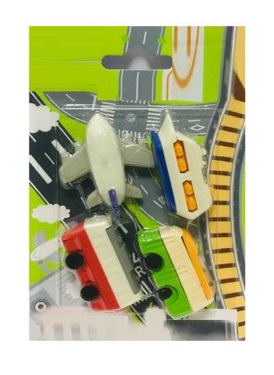 Vehicle erasers pack featuring colorful airplane, bus, and car designs for fun stationery use