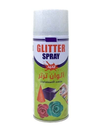 White glitter spray paint 400ml can for craft projects and artistic creations