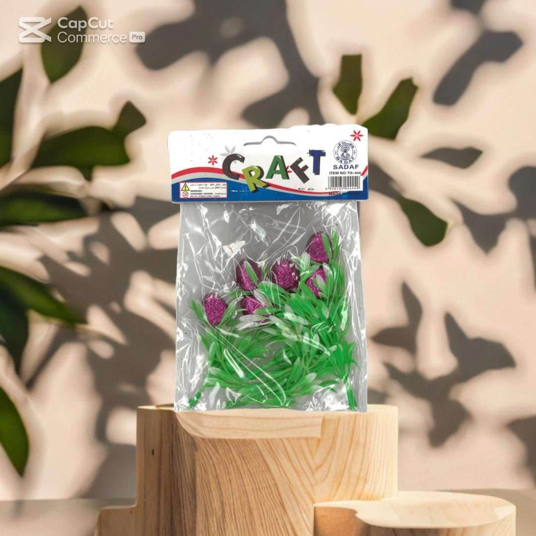 "SADAF Glittery Purple Tulip Craft Set for Floral Designs"