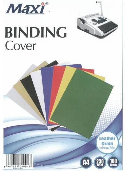Maxi 100-Piece green binding sheet A4 with leather grain embossed finish for professional presentations