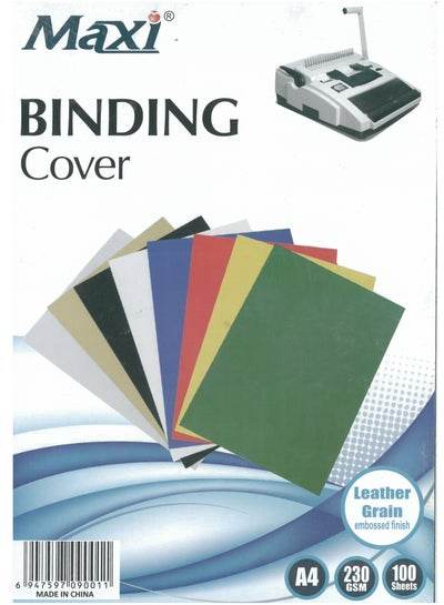 Maxi A4 black binding cover pack with assorted color options for binding documents and reports