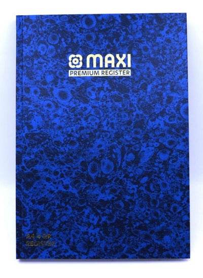 Maxi Premium Register Book in Blue Cover, A4 register book 4QR 60gsm 192 sheets for note-taking and organization