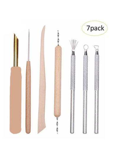 Modeling clay carving set with various tools in a 7-pack for detailed sculpting and crafting