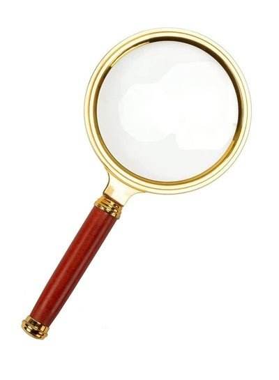 Elegant glass magnifying glasses with a wooden handle for reading and crafting