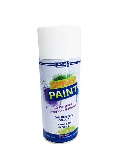 White spray paint 400ml can for all purpose interior and exterior use