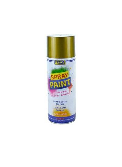 Gold spray paint 400ml can designed for versatile indoor and outdoor use