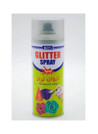 Silver Glitter Spray Paint 400ml can with vibrant branding for arts and crafts projects