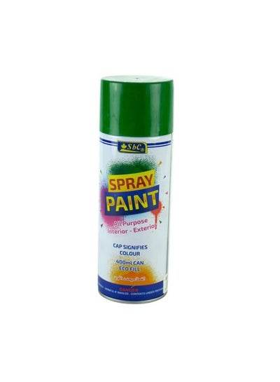 Green spray paint 400ml can for versatile use on various surfaces, ideal for interior and exterior projects