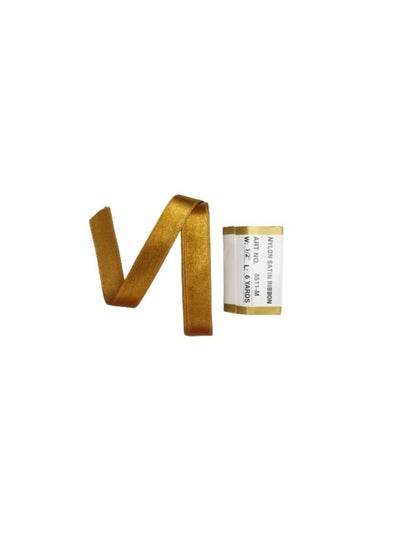 Yellow Golden satin ribbon 1/2 inch on a spool, perfect for crafts and gift wrapping