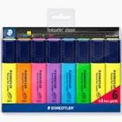 Buy highlighter sets online featuring a vibrant assortment of six colorful highlighters for studying and note-taking