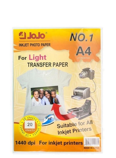 A4 Light Transfer Paper for T-shirt printing ink jet - Family book shop