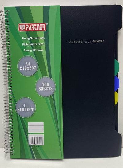 A4 4 Subject Strong Pp Cover Note Book - Family book shop
