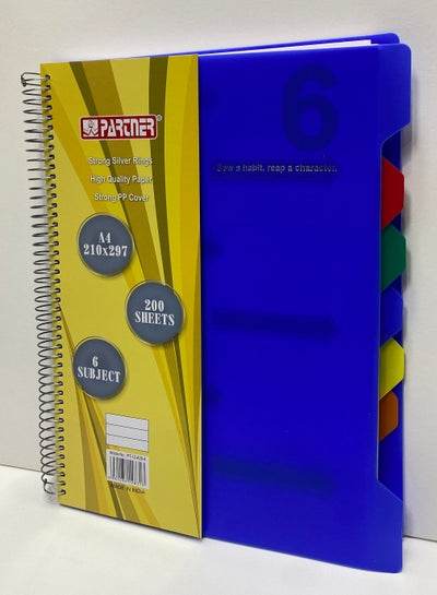 A4 6 Subject Strong Pp Cover Note Book - Family book shop