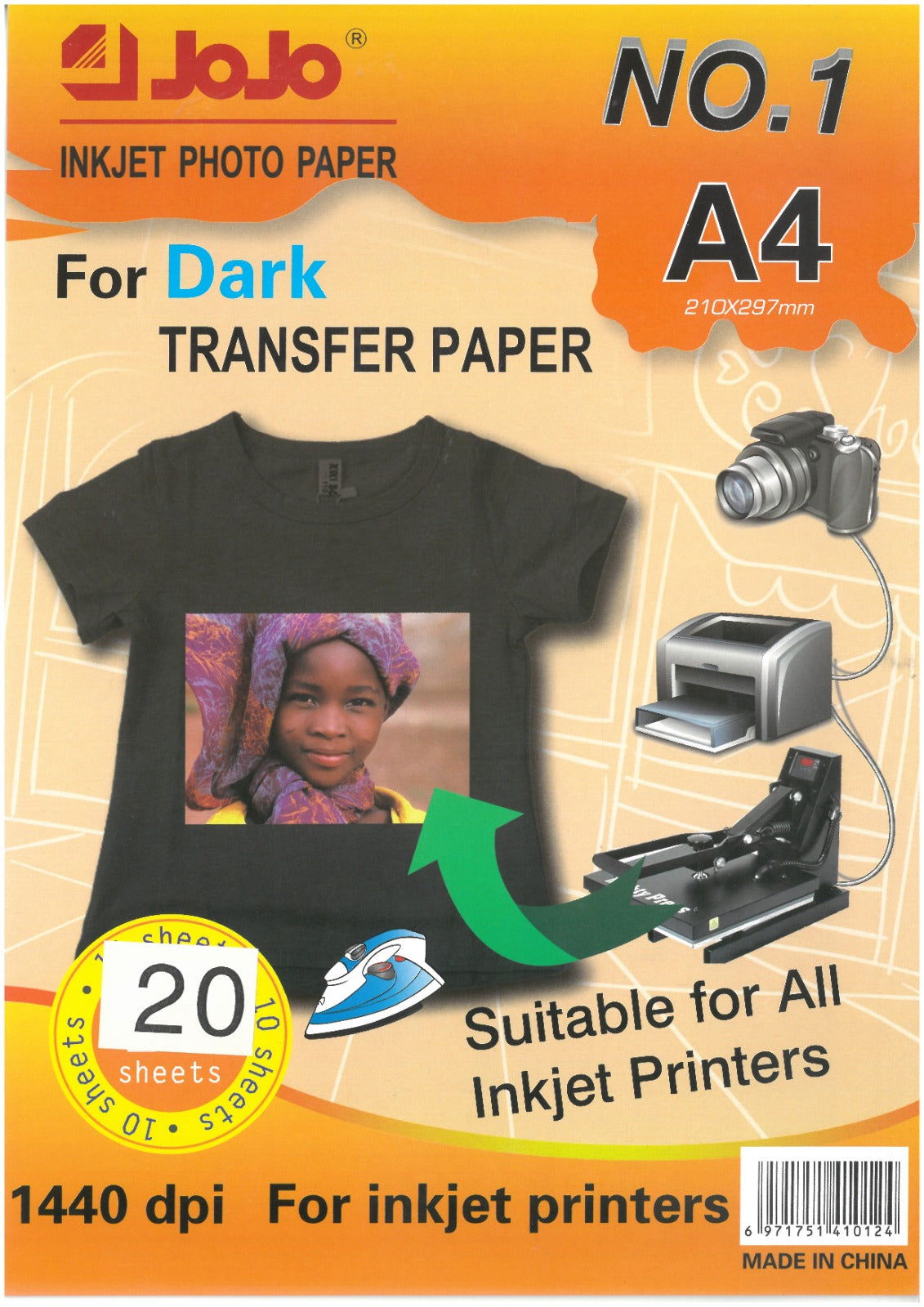 A4 dark Transfer Paper for T-shirt printing ink jet - Family book shop