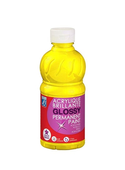 Acrylic Brillante Glossy Permanent Paint Primary Yellow - Family book shop