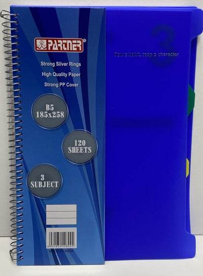 B5 3 Subject Strong Pp Cover Note Book - Family book shop