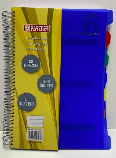 B5 6 SUBJECT PP NOTE BOOK - Family book shop