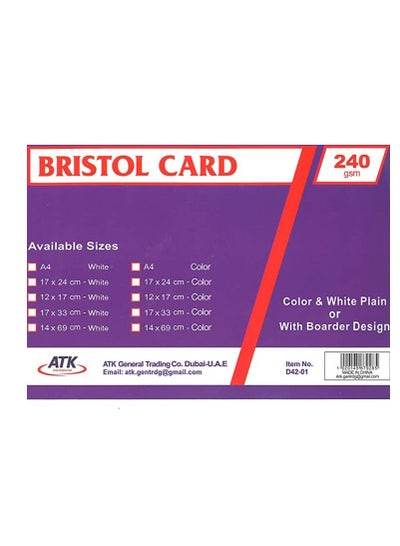 Bristol Card 5 Colored 240gsm - Family book shop