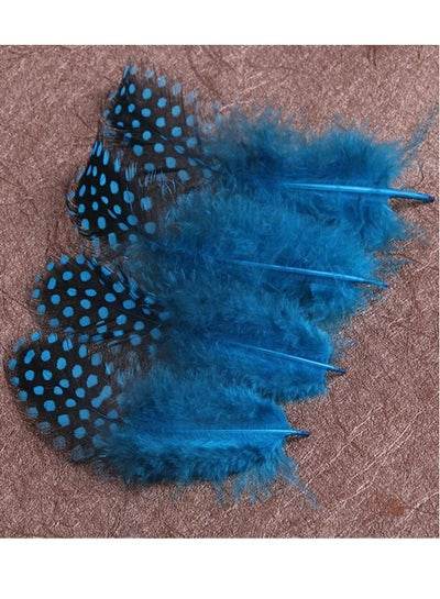 Coloured Spotted Pheasant Feathers Plume Decoration Accessories 12-9 cm,Blue - Family book shop