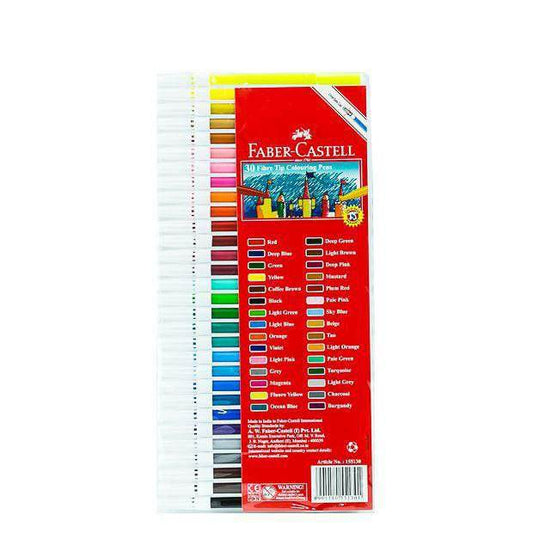 Pack of Faber Castell color markers featuring 30 vibrant fiber-tip pens for creative projects and artwork