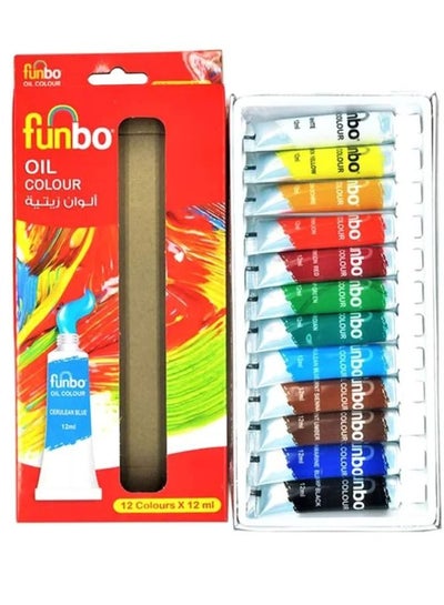 Funbo Oil Colour Set 12x12ml Multicolour - Family book shop