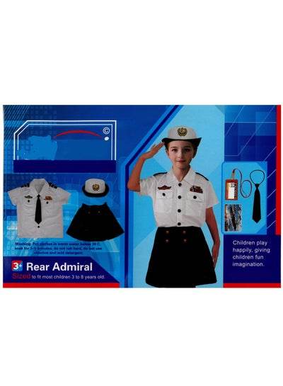 Girl Rear Admiral, Captain Costume Set for Kids 3-8 Years Cosplay Dress Up Costume Party Supplies - Family book shop